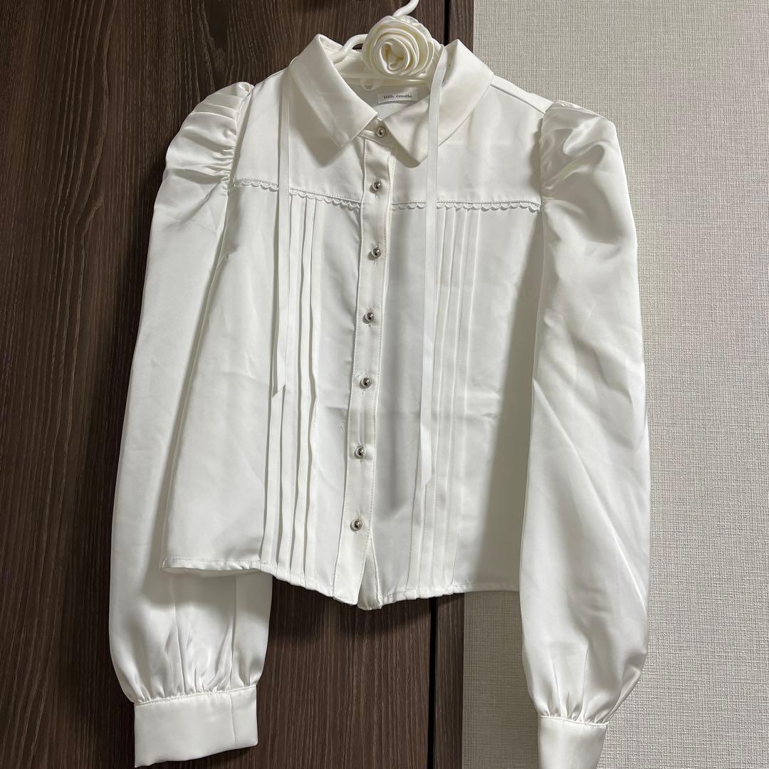 トップス rilly emulie Rose Ribbon Collar Blouse