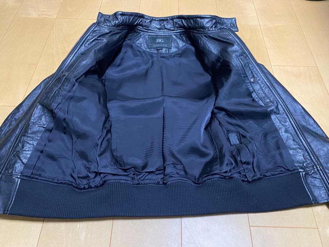 ヒステリックグラマー　スタンドカラー　レザージャケット　オールブラック　Sサイズ