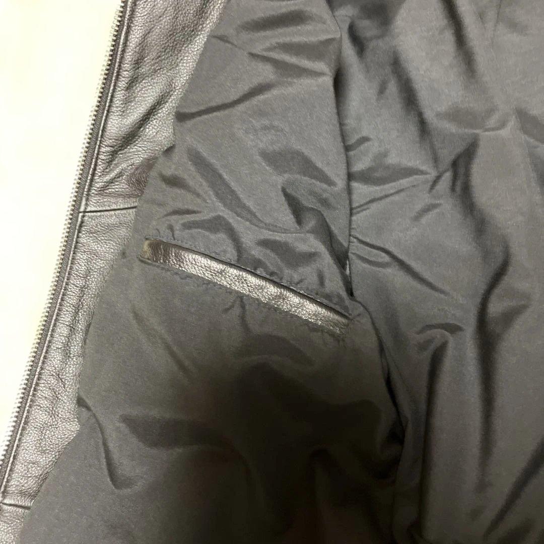 美品　FORTIME 本革　シングルライダースジャケット　　ブラック　4XL