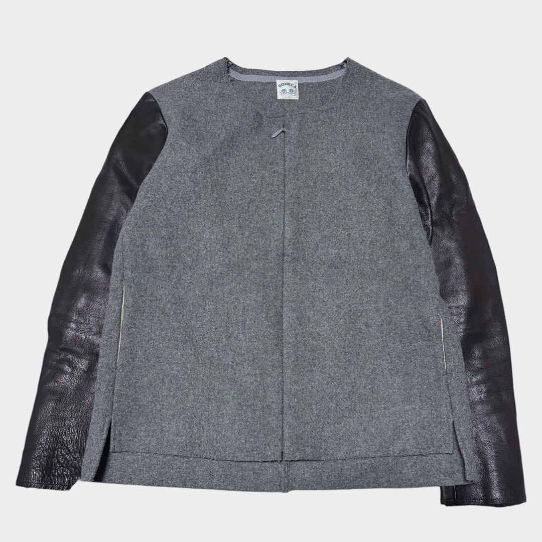 美品 SUNSEA メルトンレザージャケット 往年の名作 L
