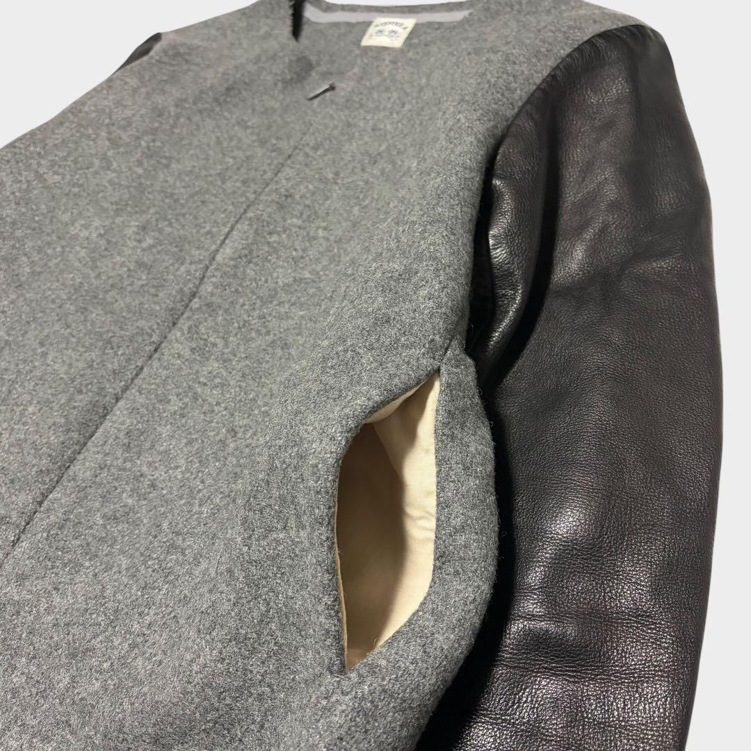 美品 SUNSEA メルトンレザージャケット 往年の名作 L
