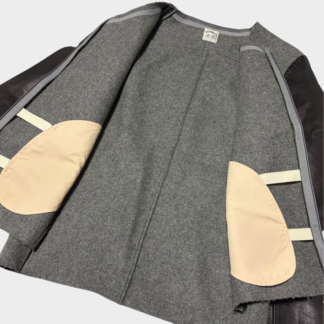 美品 SUNSEA メルトンレザージャケット 往年の名作 L