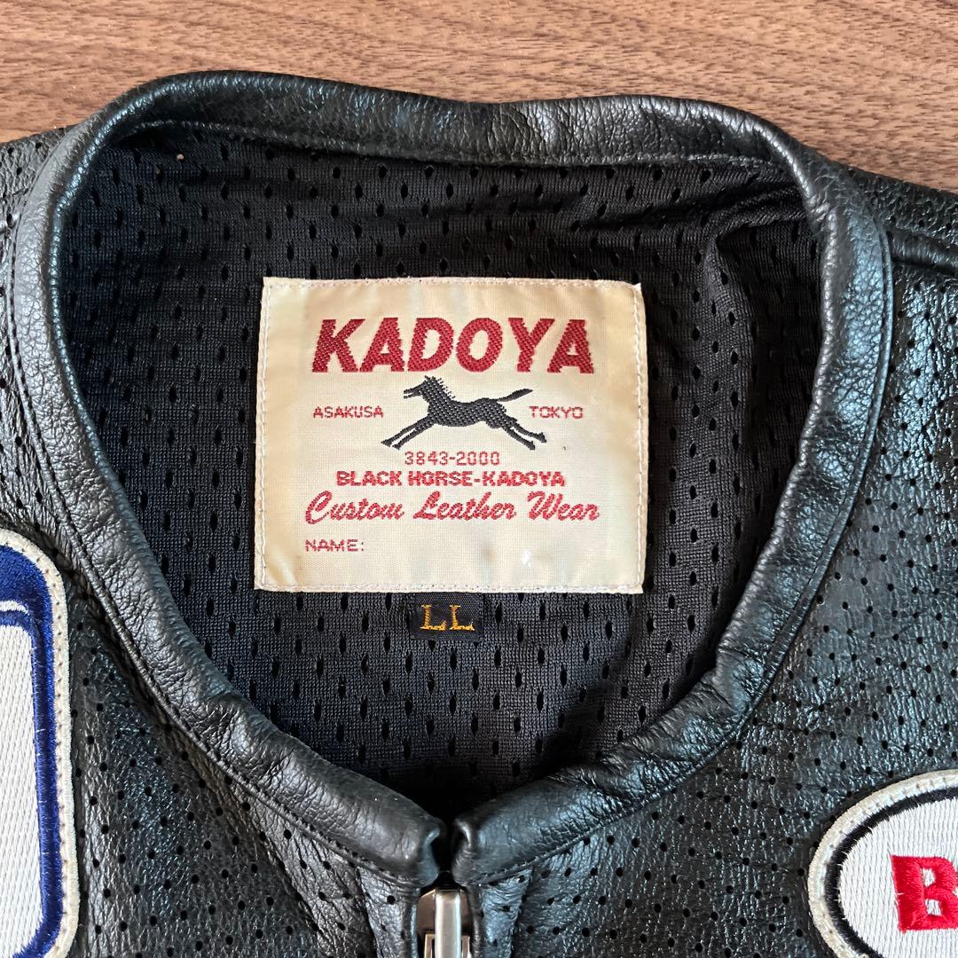 KADOYA BLACK HORSE レザーライダースジャケット LL