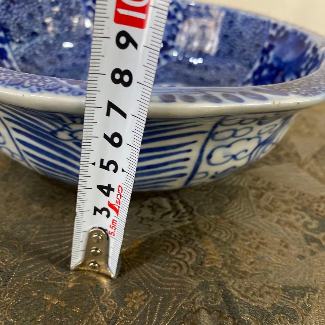 骨董　古伊万里　明治　ベロ丼　ベロ藍