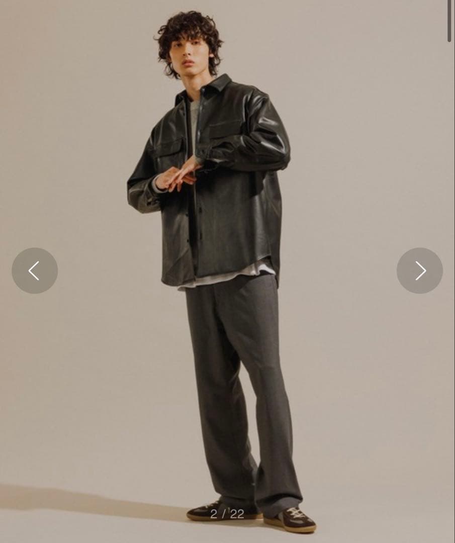 ADAM ET ROPE' シープレザー CPOシャツサイズL