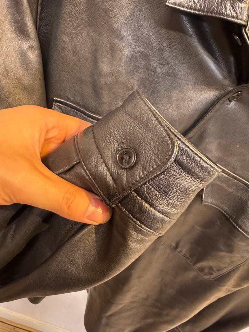 ADAM ET ROPE' シープレザー CPOシャツサイズL