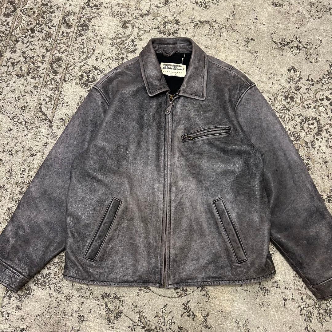 Eddie Bauer エディバウワー 白タグ レザージャケット　牛革　カウ