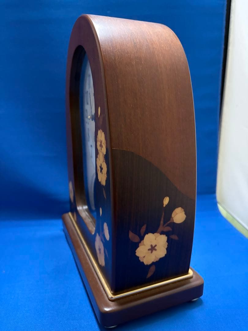 SEIKO アーチ型置時計 花柄 電波