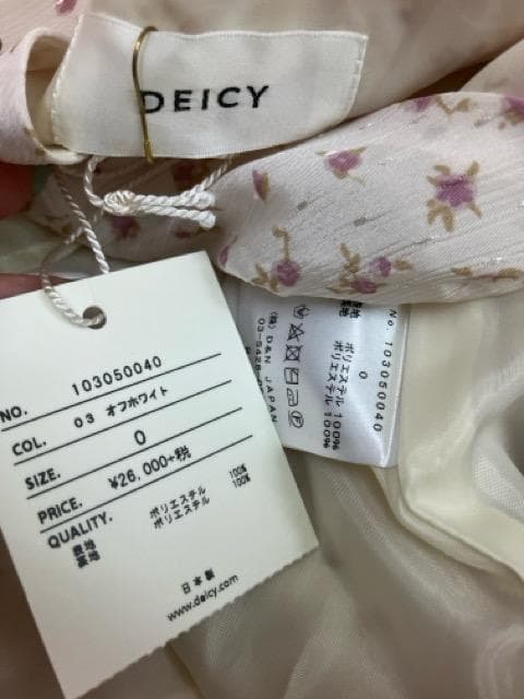 （K04700）新品　DEICY　デイシー ドビードットフラワーワンピース 0