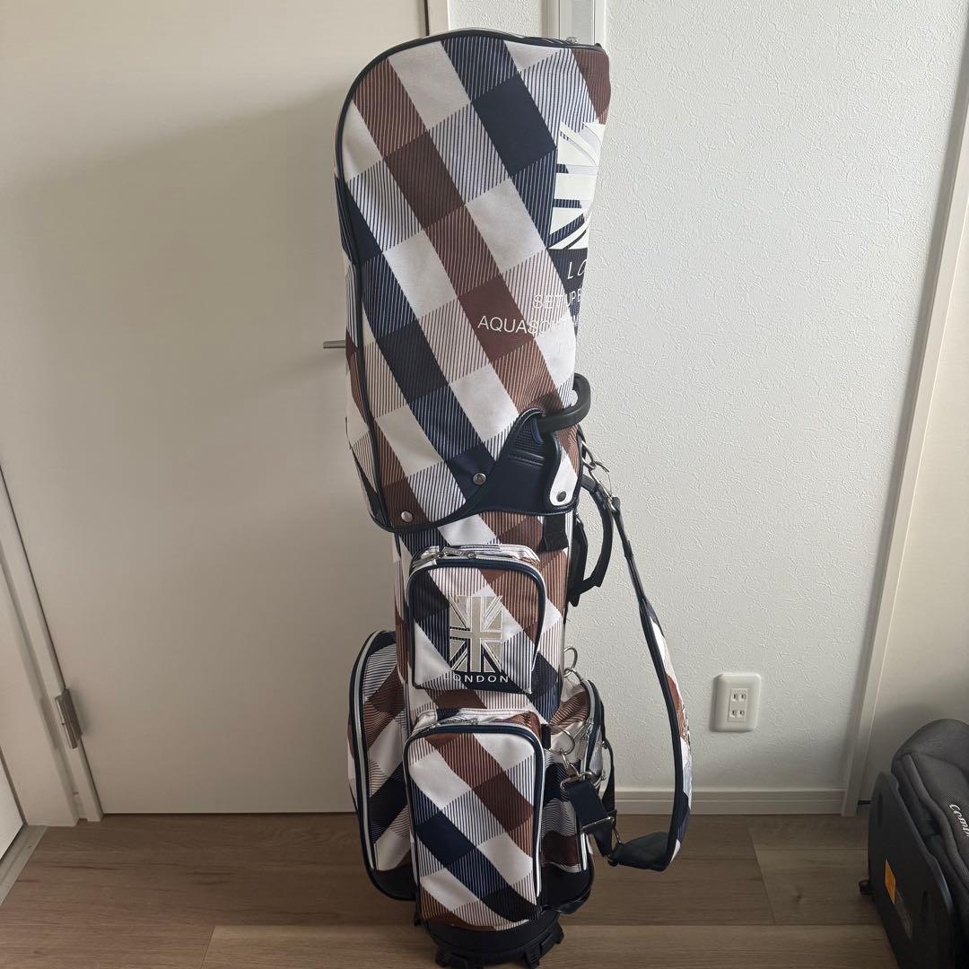 AQUASCUTUM チェック　ゴルフバック　キャディバッグ