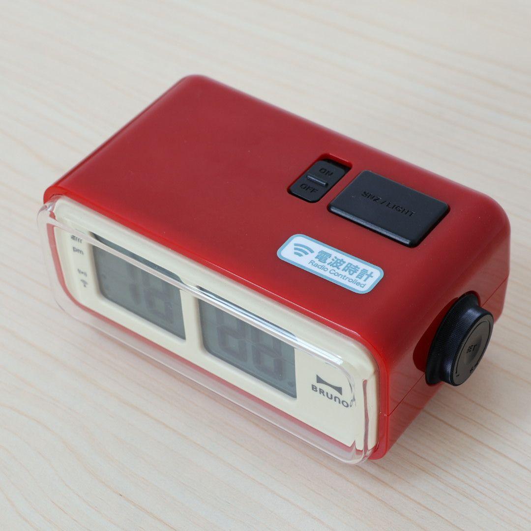 【超希少・廃盤品】BRUNO 電波 時計 レトロアラーム レッド 動作確認済み