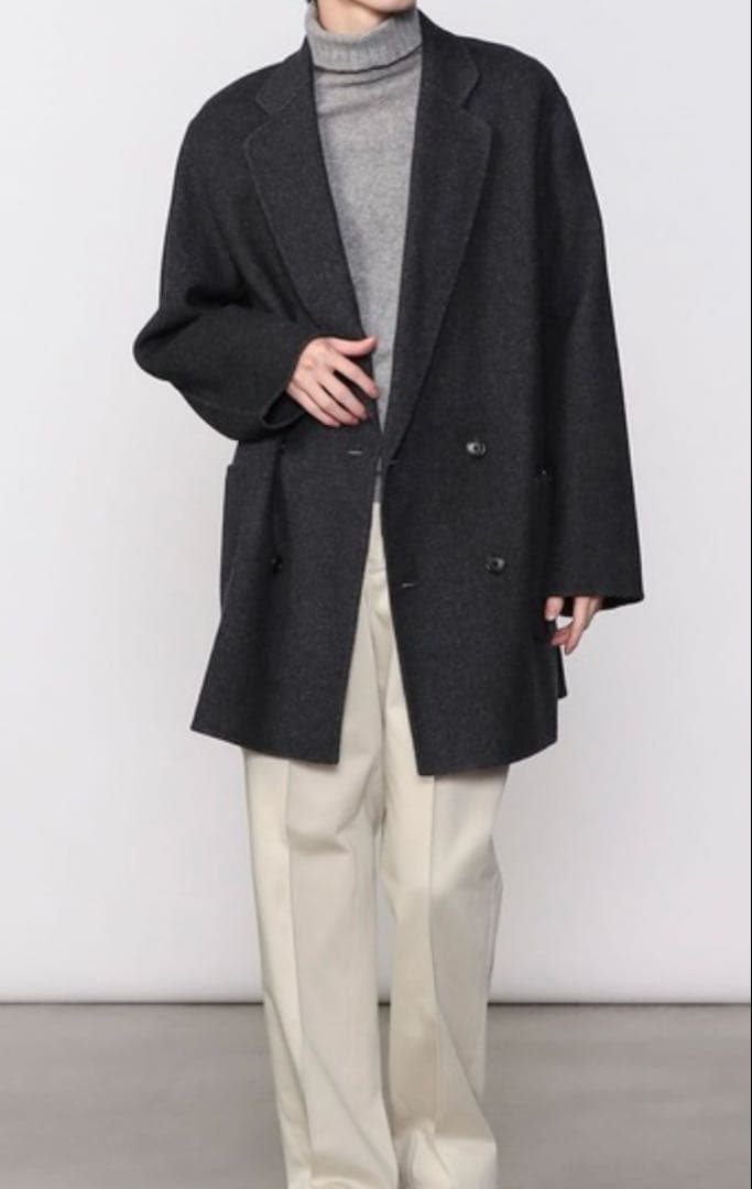 美品✨現行オーシバル　ウールリバーダブルブレストコート　MEN Lサイズ　グレー