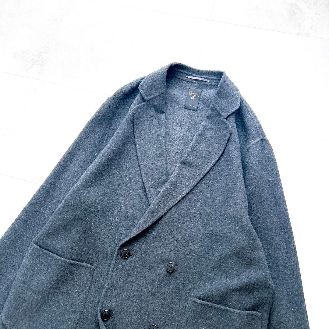 美品✨現行オーシバル　ウールリバーダブルブレストコート　MEN Lサイズ　グレー