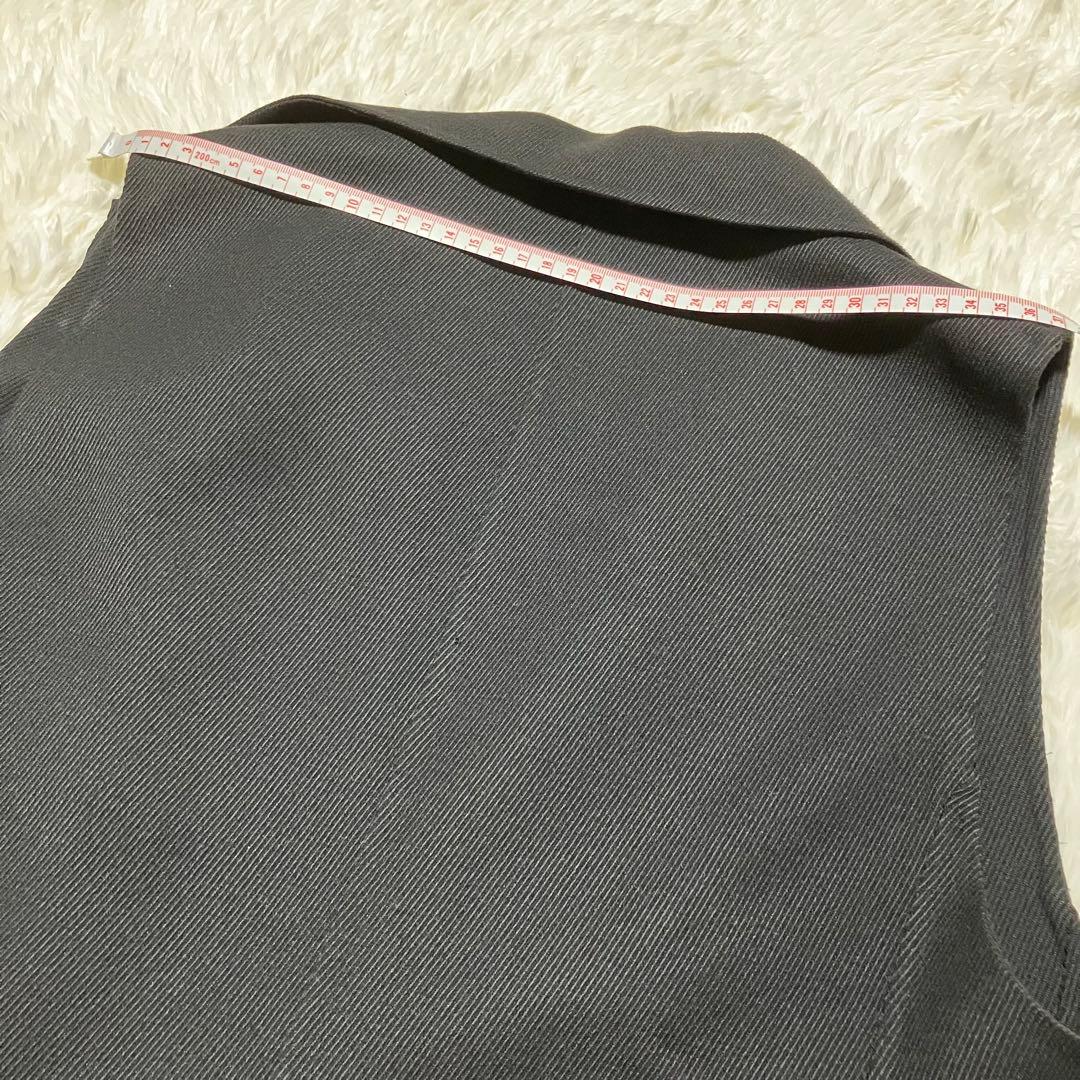 【タグ付き未使用品】アナイ カルゼリバーボタンレスジレ　ロング丈 38 ブラック