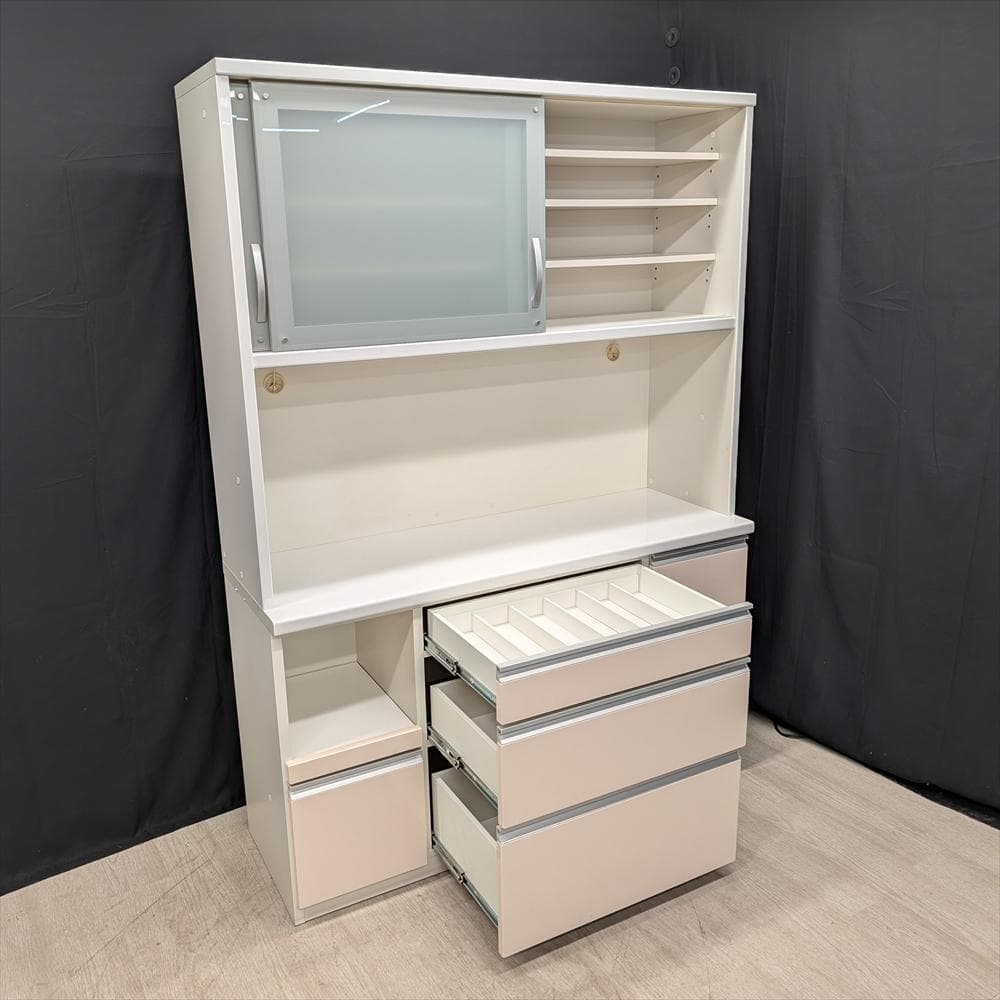 松田家具　レンジボード　キッチンボード　レンジ台　食器棚　ソフトクローズ　モイス