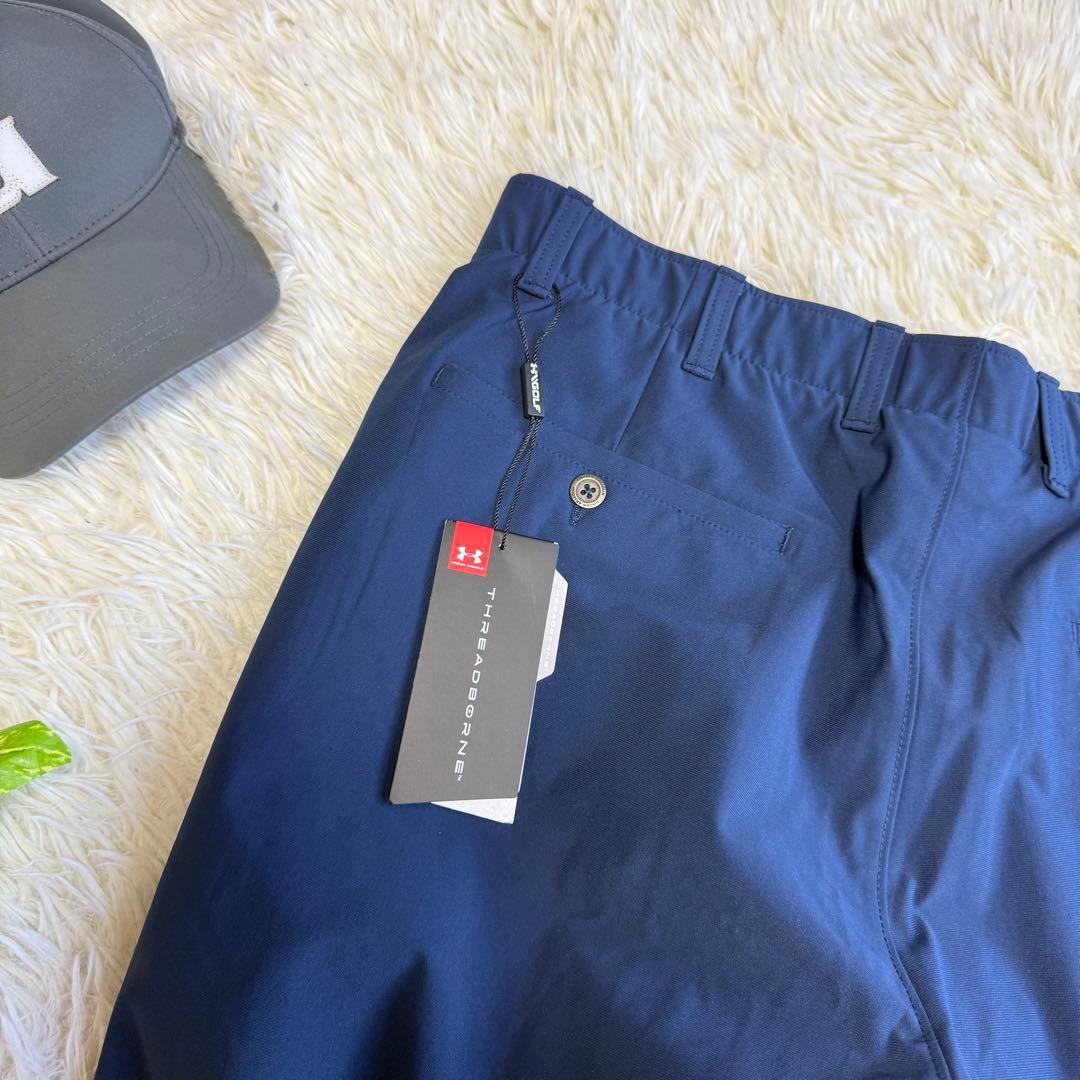 【アンダーアーマー】新品ダグ付 ストレッチパンツ ネイビー XXLサイズ メンズ