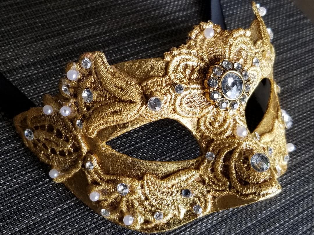 ベネチアンマスク Colombina Macrame Gold