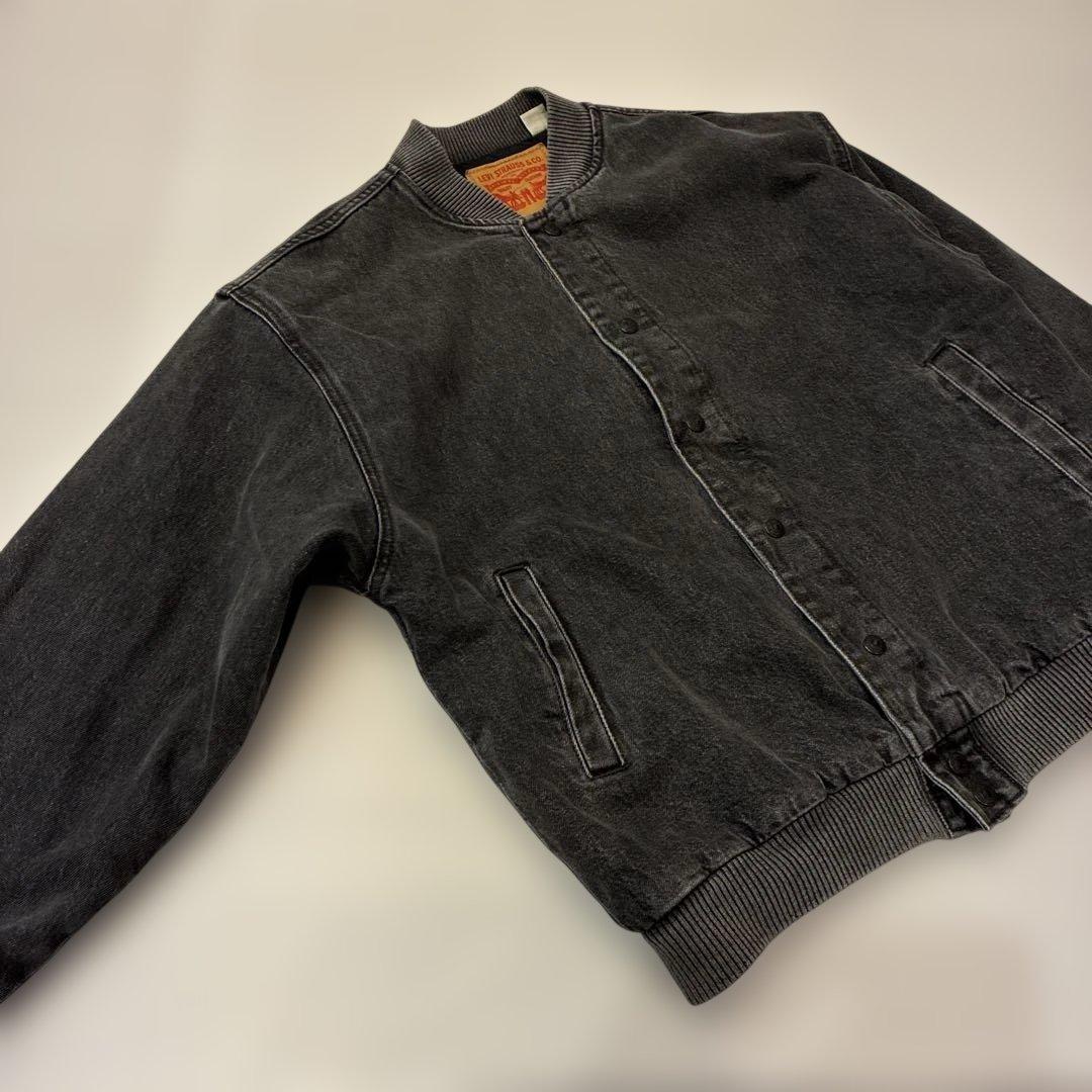 希少 LEVI’S デニムジャケット ブルゾン グレー ma-1 スタジャン