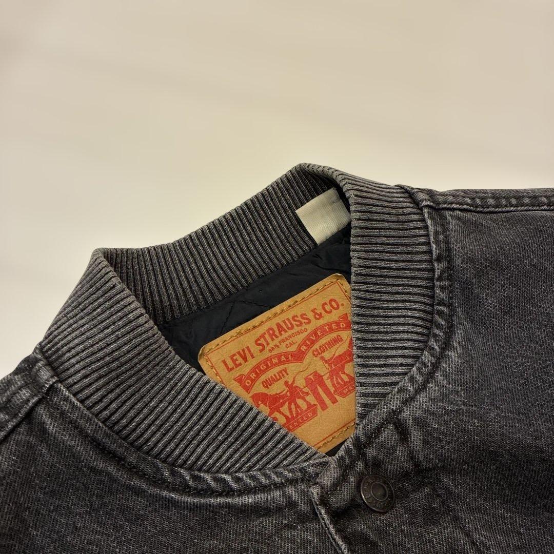 希少 LEVI’S デニムジャケット ブルゾン グレー ma-1 スタジャン