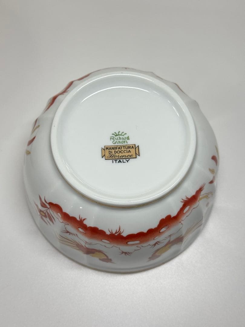 【高級】Richard Ginori レッドコック ボウル 2個セット
