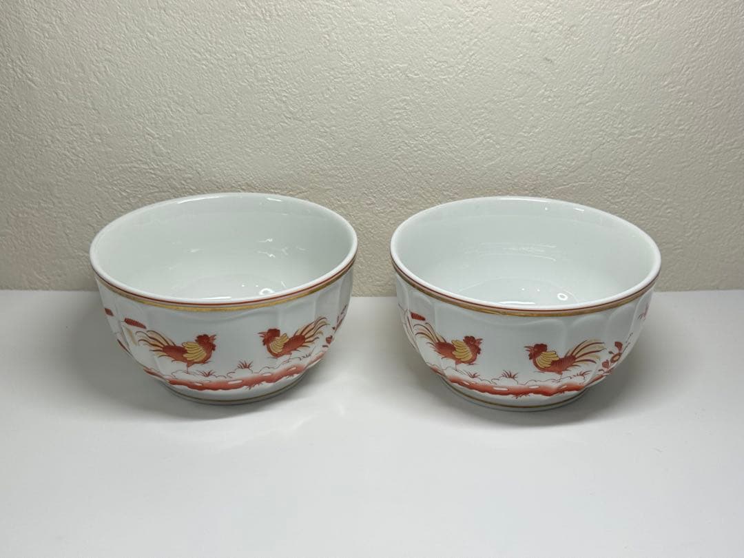 【高級】Richard Ginori レッドコック ボウル 2個セット