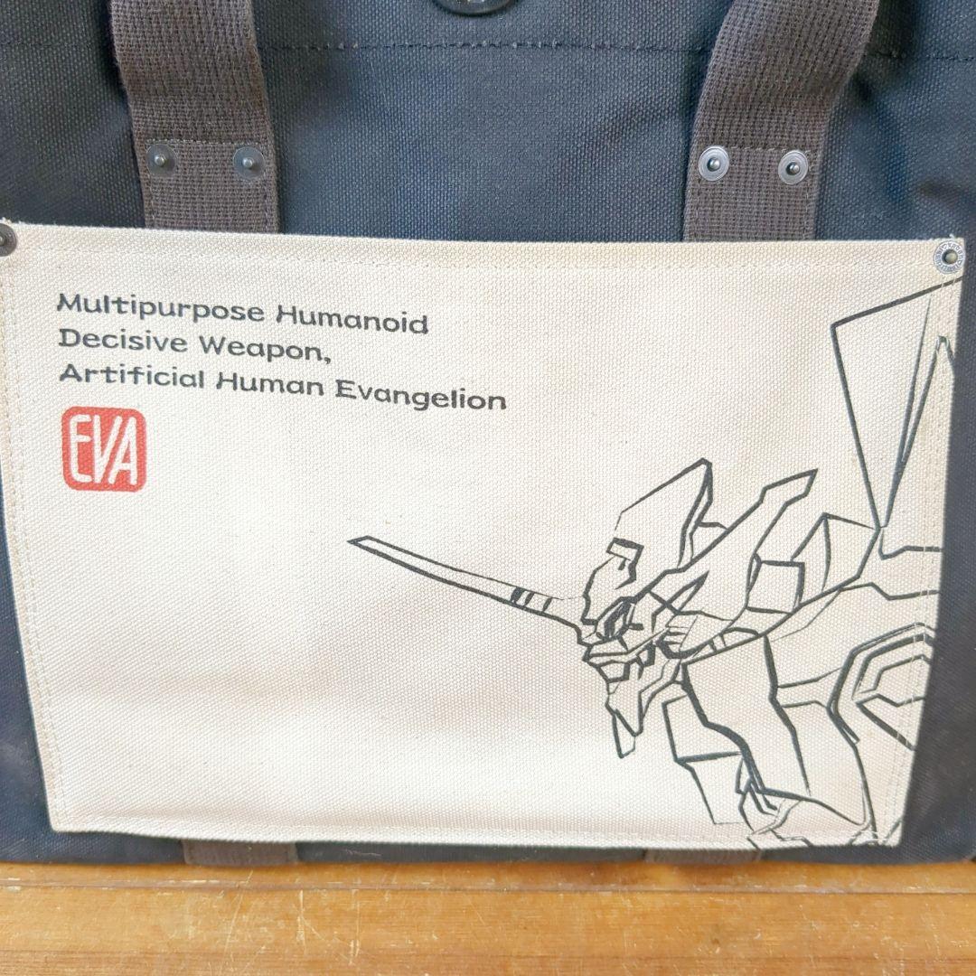 エヴァンゲリオン　トートバッグ犬印鞄製作所　6号帆布トートバッグ(中)BLxWH