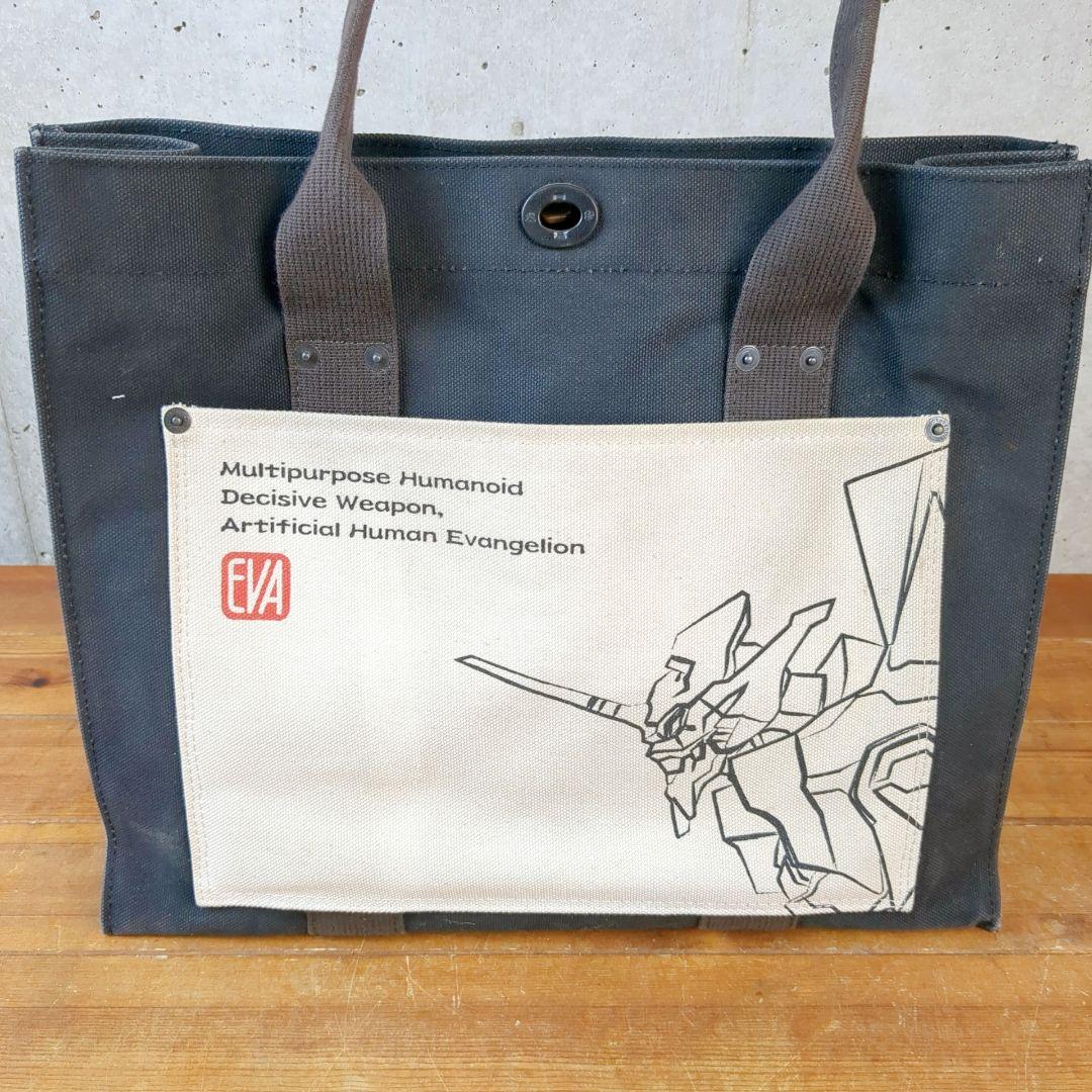 エヴァンゲリオン　トートバッグ犬印鞄製作所　6号帆布トートバッグ(中)BLxWH