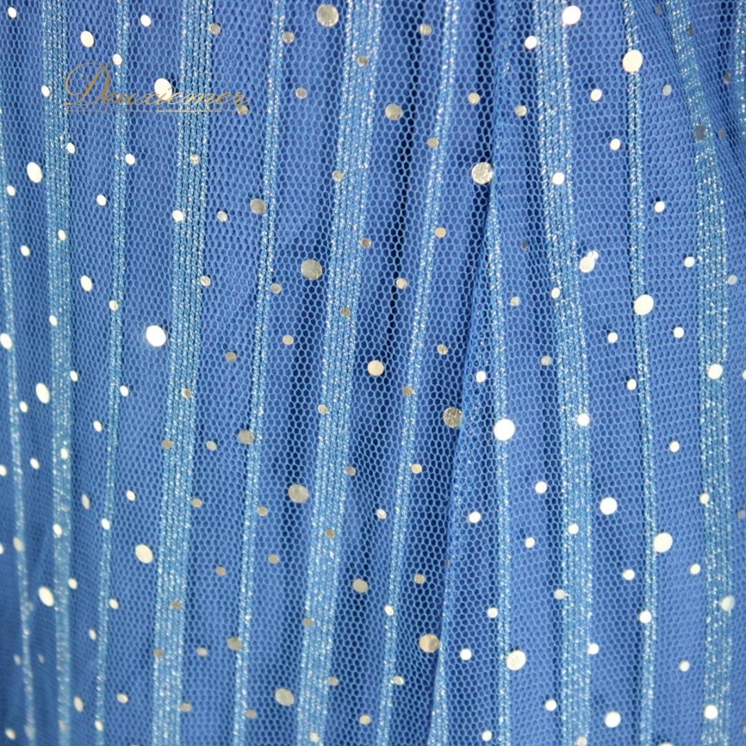 【美品 社交ダンス衣装】ワンピース ドレス ICHIOKU 青 ブルー キラキラ