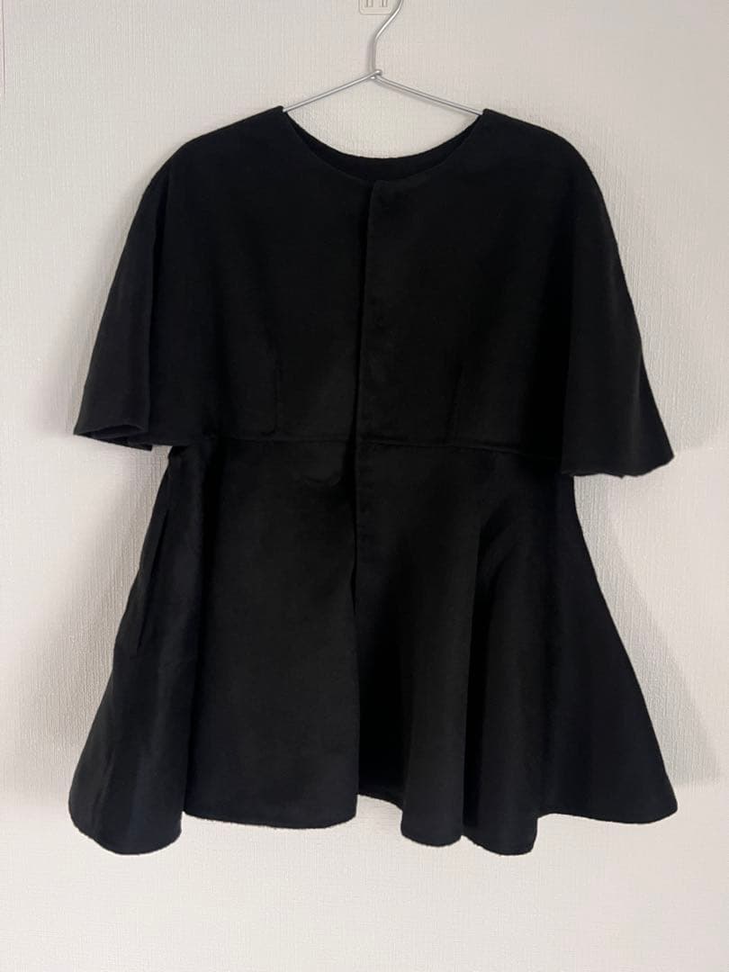 roughlow flare wool vest(black）