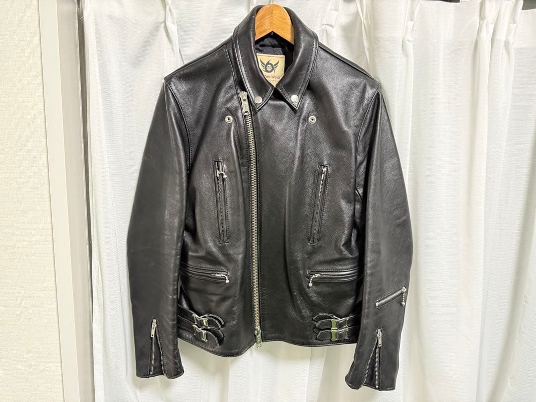 【美品/36】666 ダブルライダースジャケット ステアハイド 原宿店購入