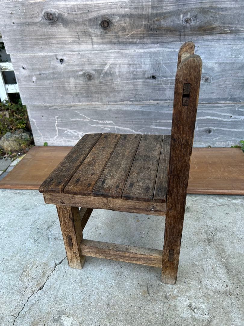 昭和レトロ 木製 子供椅子 古家具 古道具 キッズチェア 花台 スツール