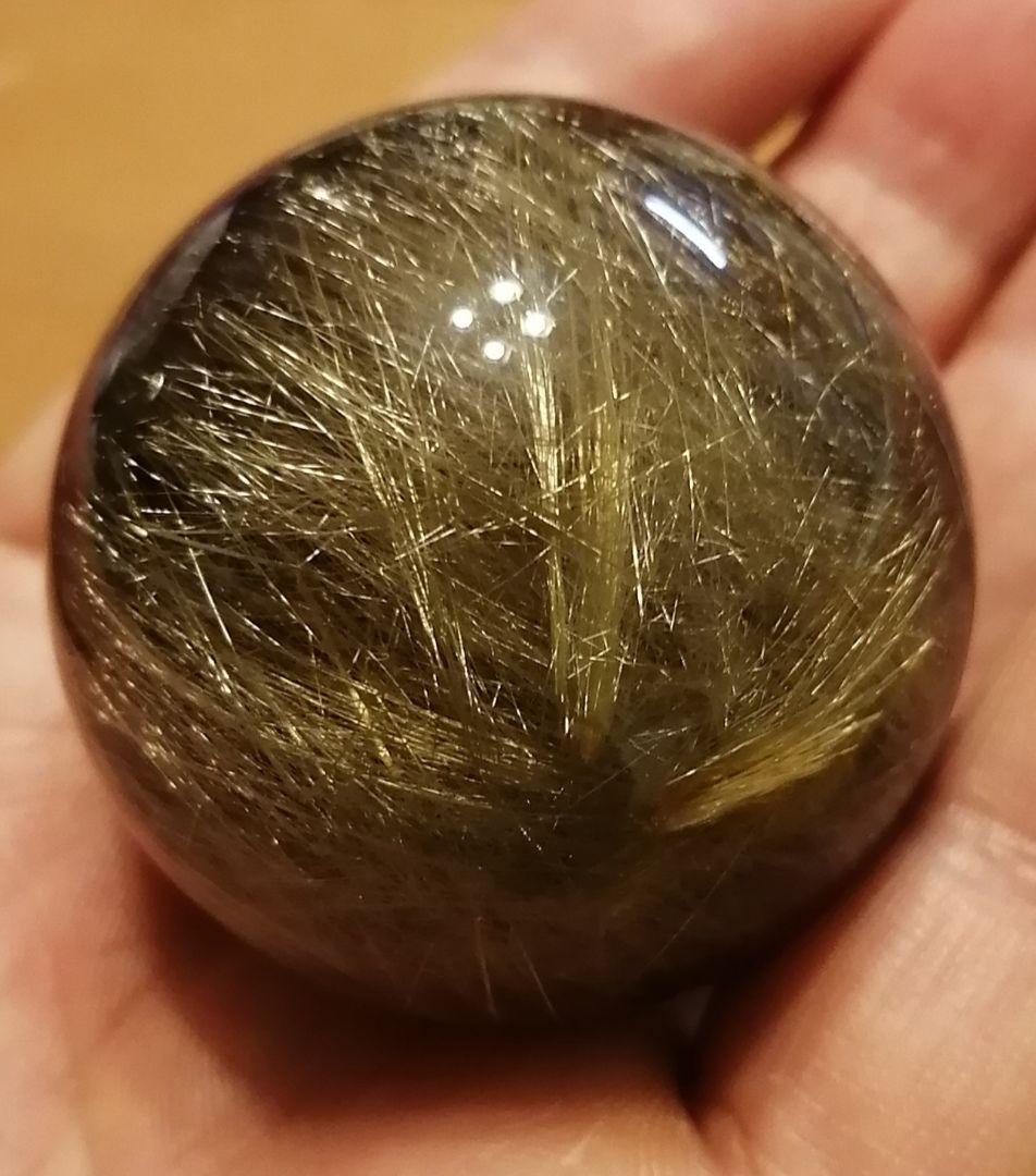 金運最強！ハイクォリティゴールドルチルクォーツラウンド約46㎜！