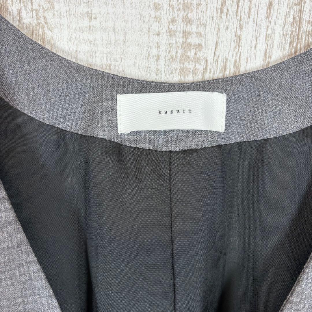 24SS かぐれ Vネック ウール ノースリーブ Aライン ロングワンピース