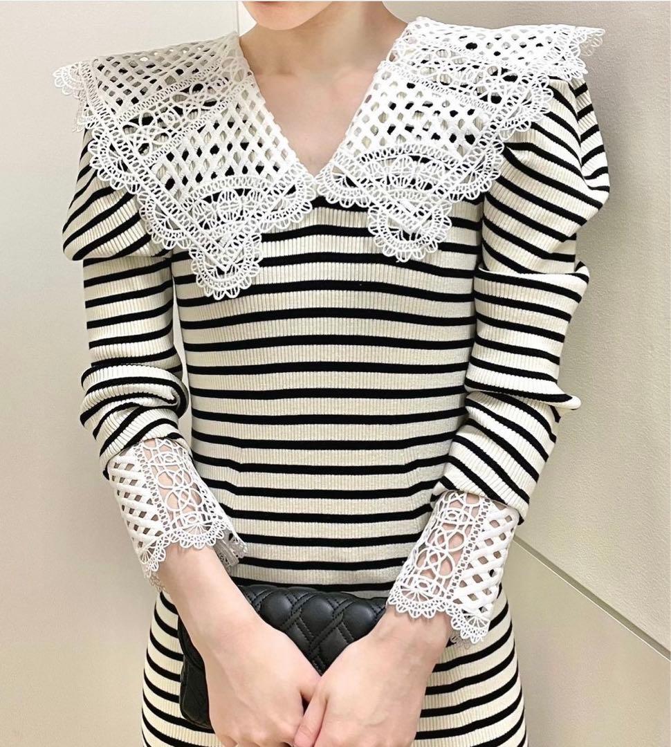lily brown レースカラー ワンピース