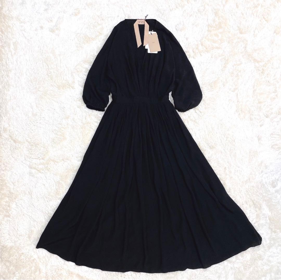 未使用タグ付き✨N°21 ロングワンピース シルク混 Aライン 定価13.5万円