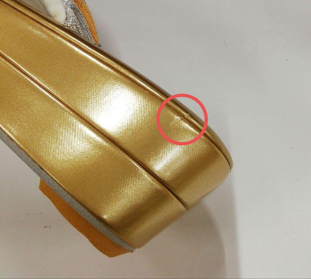 新品未使用　振袖　着物用草履バッグセット　フリーサイズ　黒金系　32