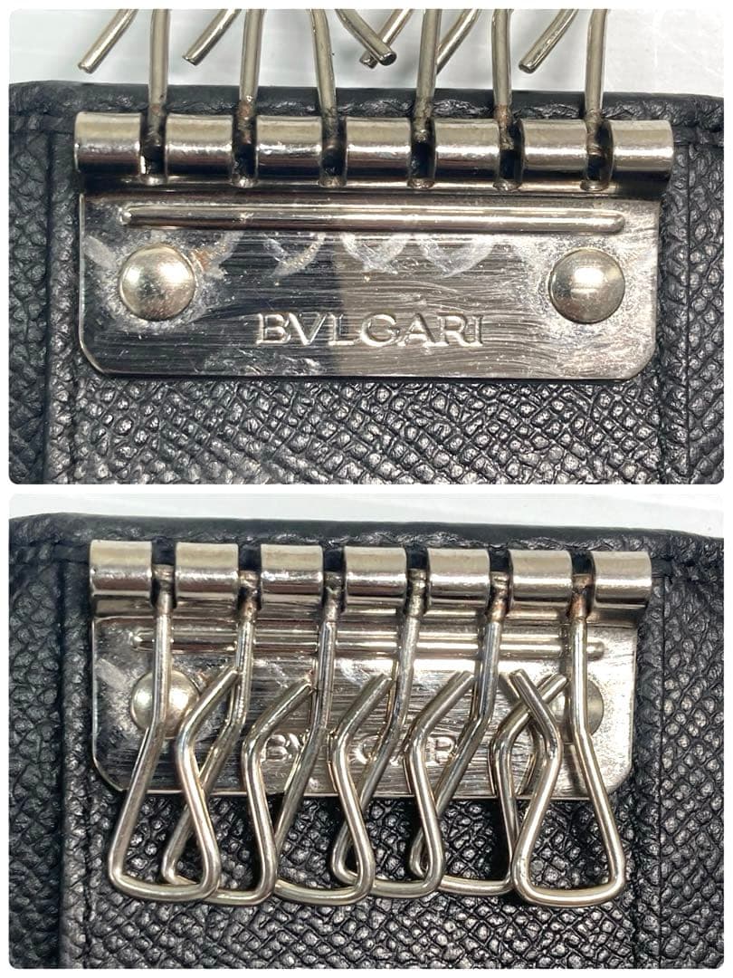 BVLGARI ブルガリ　ブルガリ　ブルガリ　レザー　6連キーケース　ブラック