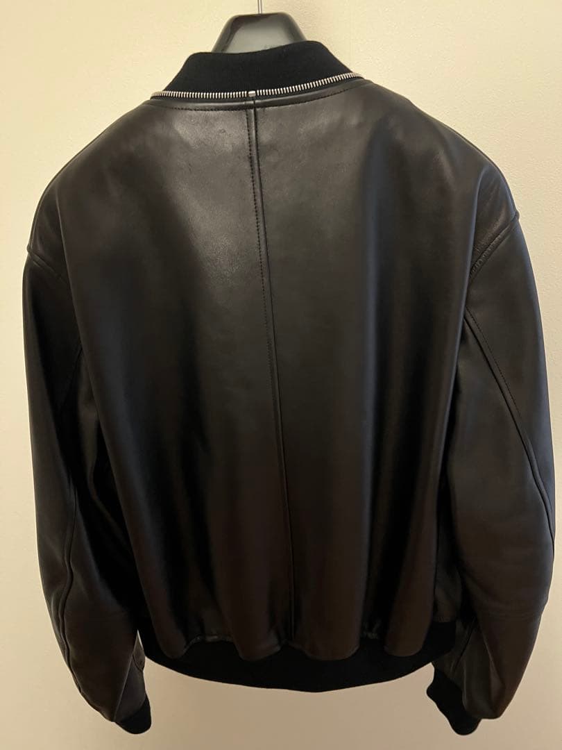 JIL SANDER ブラックレザージャケット 48