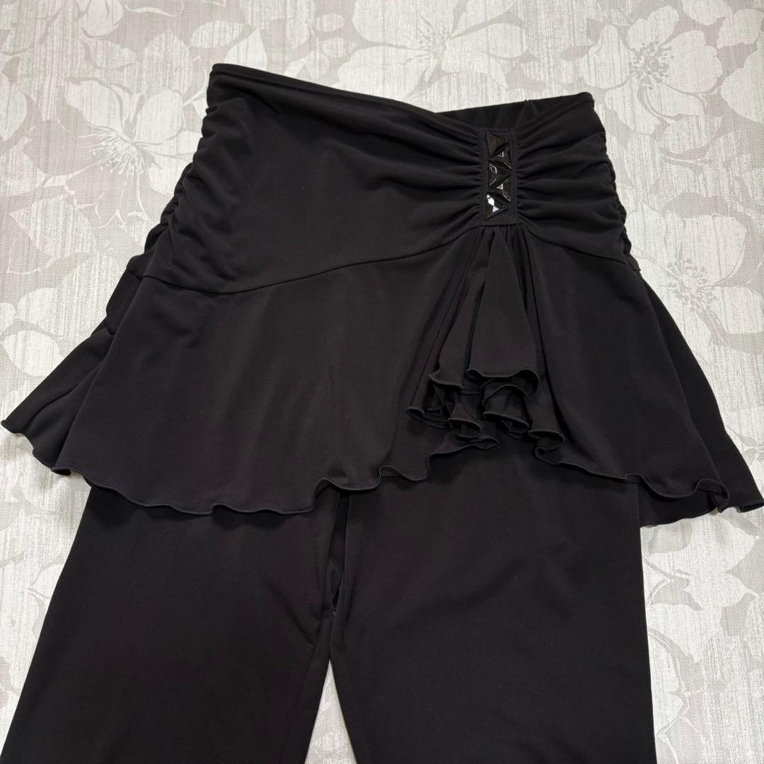 CHACOTT ダンス衣装　社交ダンス　黒　ストレッチ　日本製　レッスン　バレエ