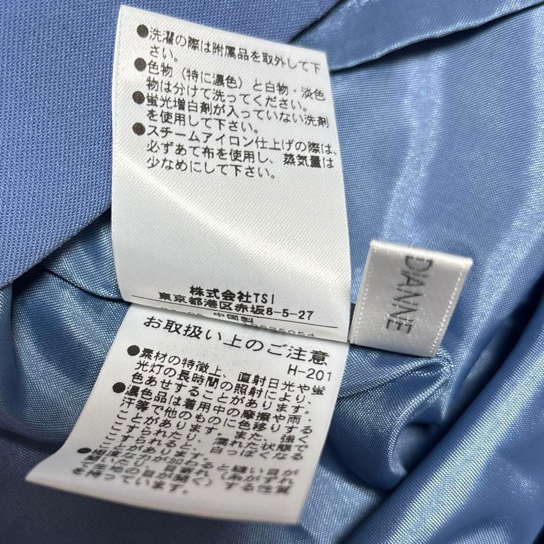 b362 ピンキー&ダイアン　上品Vネッククロスワンピース　金ベルト　フレンチ袖