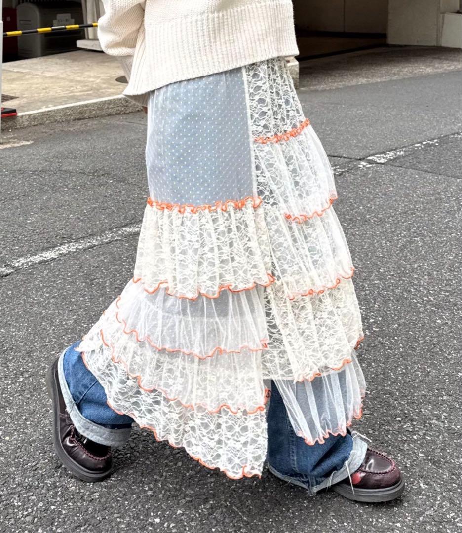 レースフリルキャミワンピース