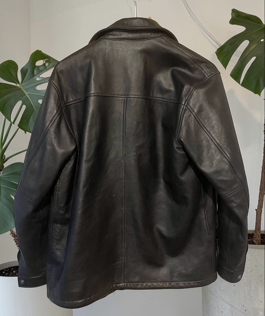Schott ブラックシープスキンレザー　コーチジャケット