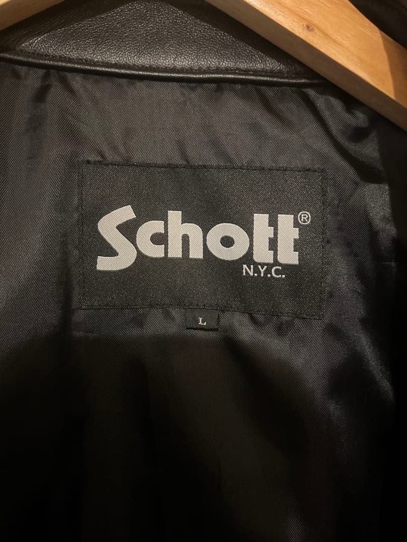 Schott ブラックシープスキンレザー　コーチジャケット