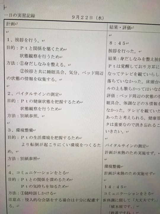 さき様 看護学生 手順書 実習記録 国試 アセスメント 看護学校 レポート 資料