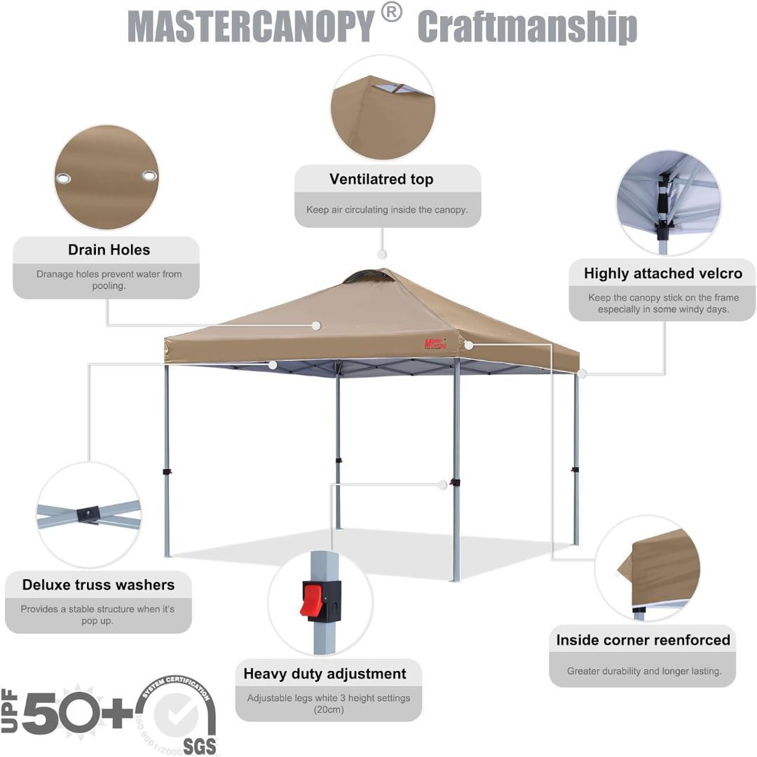 マスターキャノピー（MASTERCANOPY）ワンタッチタープテント 3Mカーキ