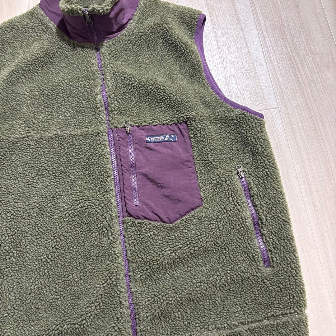 ジャケット・アウター JOHNBULL Boa Fleece Vest Olive Purple L