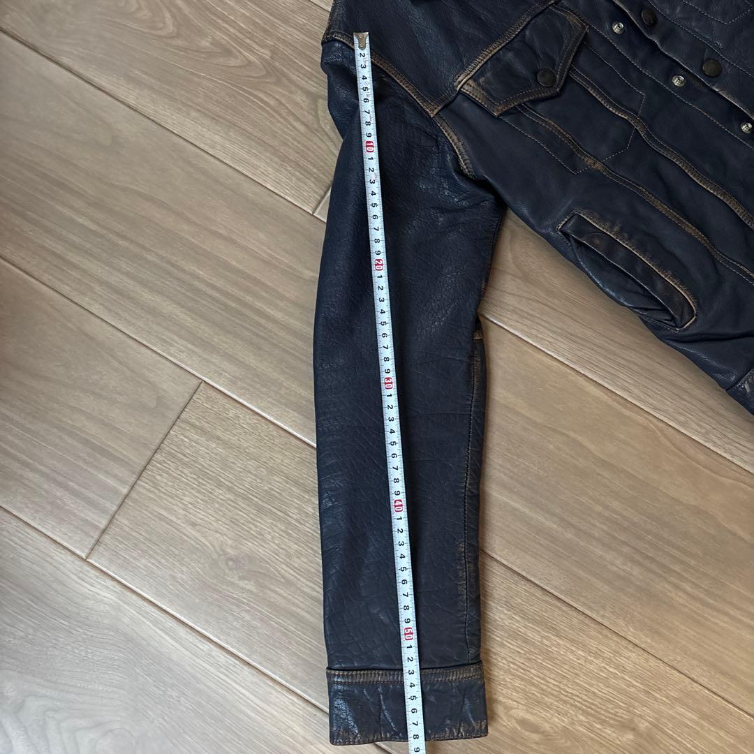 pbd ダークブルー レザージャケット