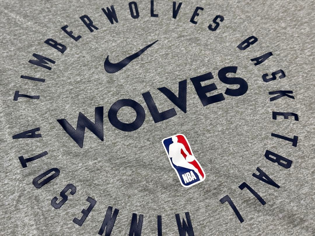 ナイキウルブズ NBA25シーズン選手支給品プラクティスロングシャツMサイズ灰色