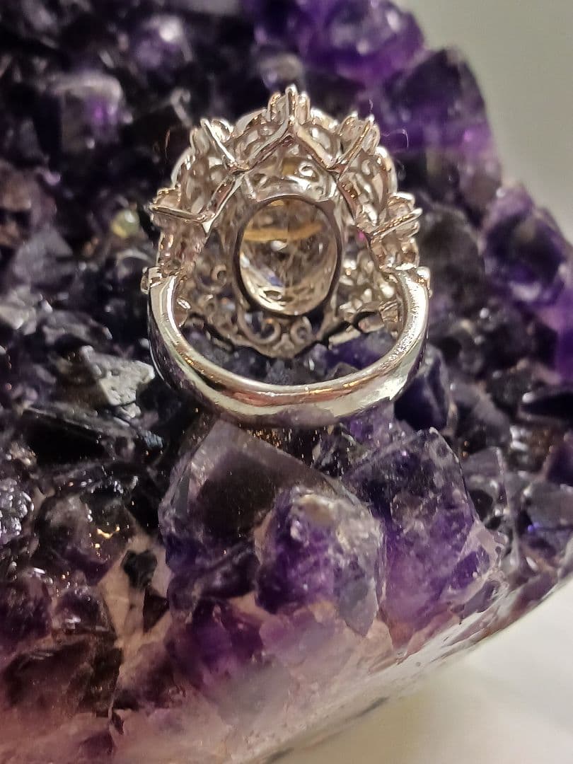 ✨天然石リングルチルクォーツ　 　　シルバーロジウム加工✨