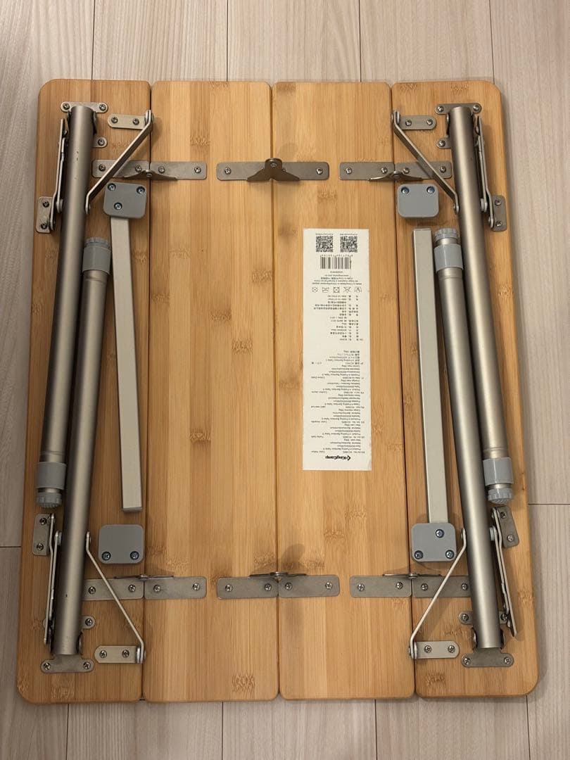 キングキャンプ　折りたたみロールテーブル　バンブーテーブル